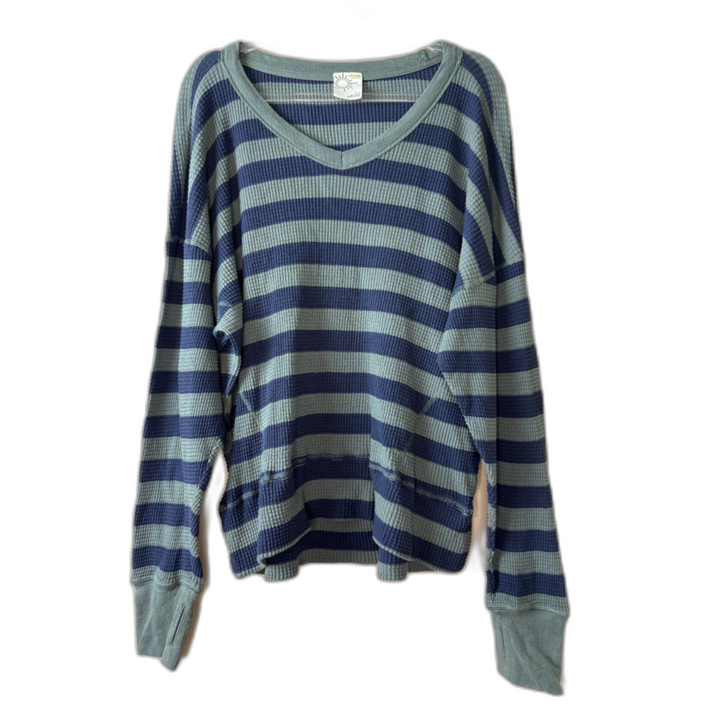 Offline by Aerie womens size small S Wow! Wafffle oversized striped pullover top